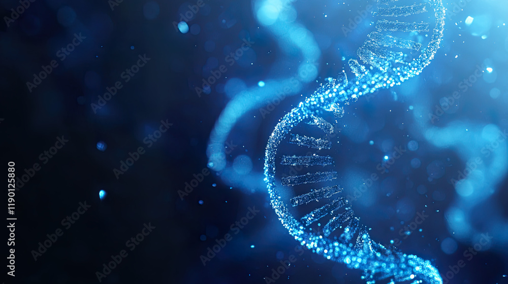 Biotechnology background blue human DNA structure molecule DNA. Medical, science and technology Biotechnology background blue human DNA structure molecule DNA. Medical, science and technology