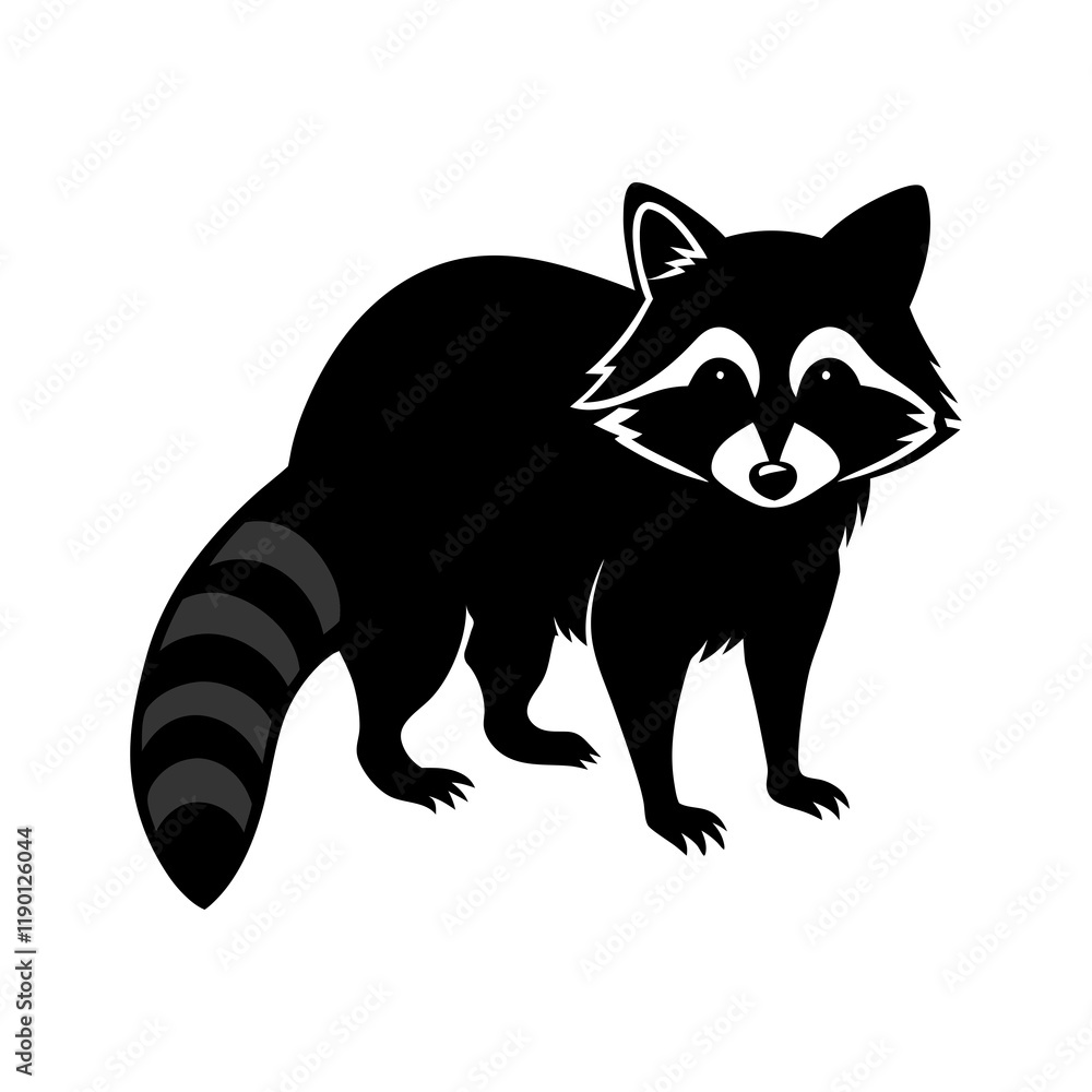 Obraz premium vector-silhouette-of-raccoon