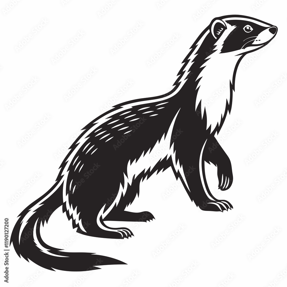 Obraz premium vector-silhouette-of-weasel- (1) 