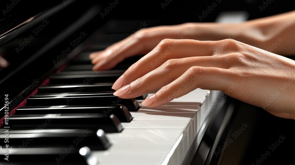 Fototapeta premium Elegant Hands Playing Piano