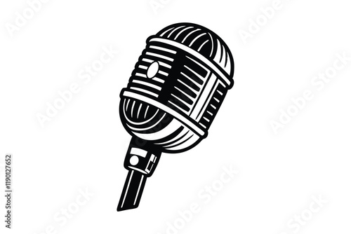 Pressure-zone microphone silhouette art illustration.eps