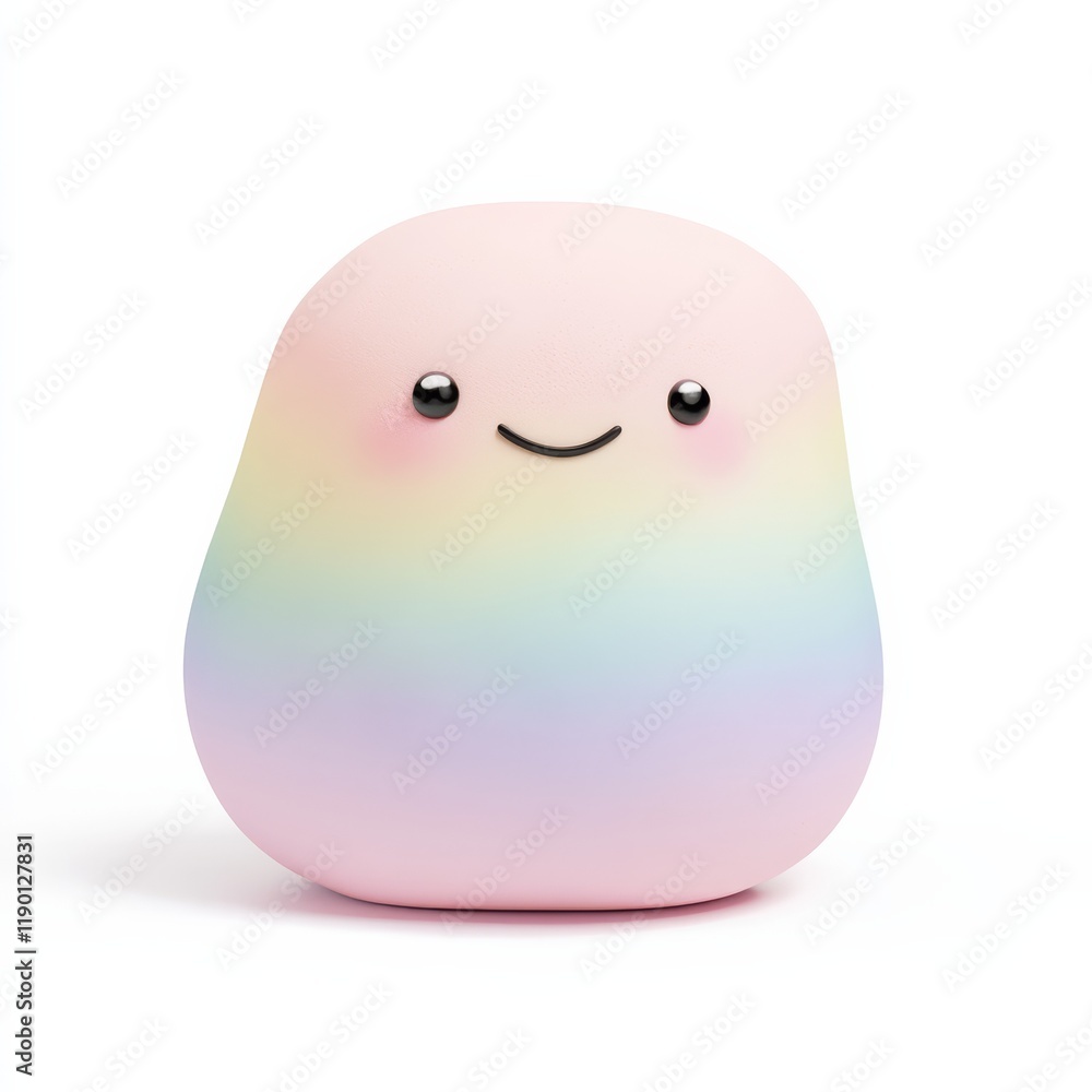 Bouncy marshmallow character with a smile. Bouncy marshmallow character with a smile.