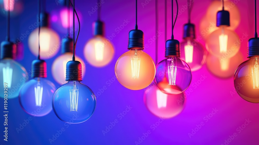 Softly glowing custom shape lights arranged in a random pattern with space for text in the top left corner Softly glowing custom shape lights arranged in a random pattern with space for text in the top left corner