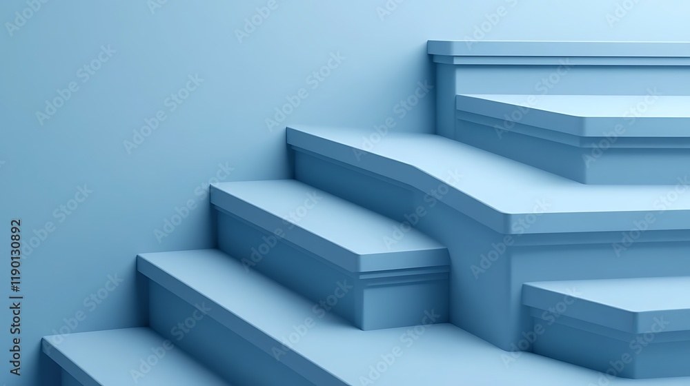 Abstract Blue Staircase Modern Architectural Design Abstract Blue Staircase Modern Architectural Design