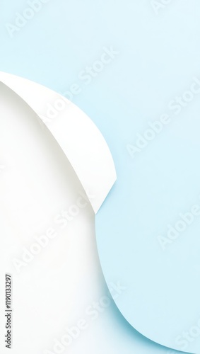 Blank white paper sheets and folded documents with curled corners create a clean template for business messages and design projects