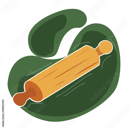 Wooden rolling pin clipart vector. Rolling pin flat vector