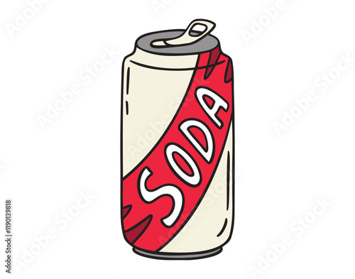 aluminium can icon. soda can doodle hand drawn icon. Outline drawing soda can line clipart symbol