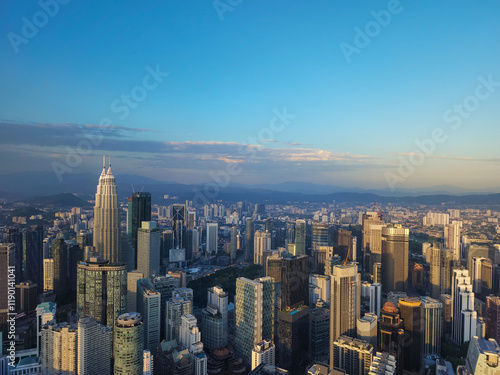 Generated imagDaytime aerial view of Kuala Lumpur cityscape. Beautiful of cityscape at Kuala Lumpur, Malaysia.