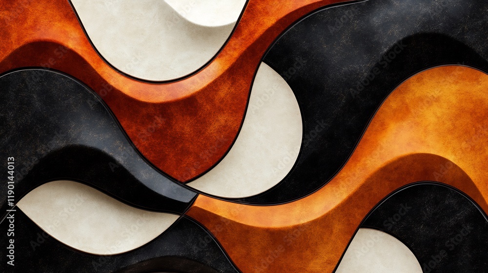 Obraz premium Abstract Brown, Black and Beige Wave Pattern Background