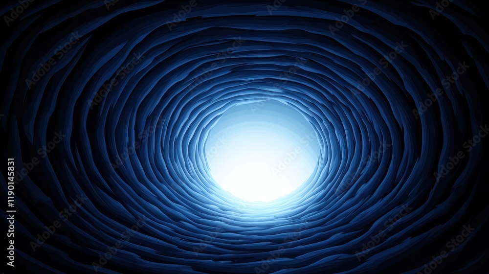 Obraz premium Abstract Blue Vortex: Journey into the Unknown