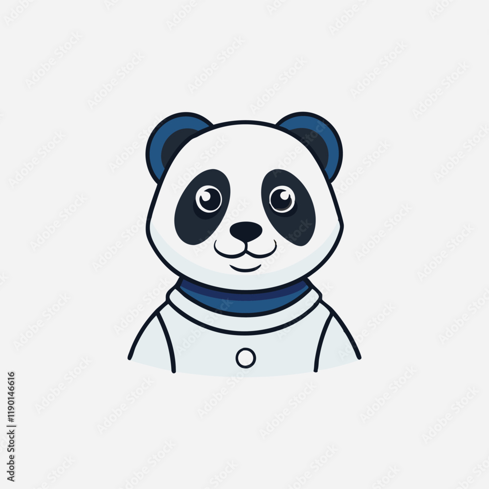 Astronaut panda vector cartoon illustration isolated on white background Astronaut panda vector cartoon illustration isolated on white background