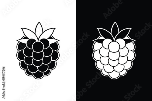 Dewberry & Bramble Icon silhouette Design. Flat Illustration for Authentic Natural Branding