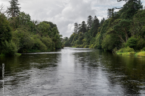 Cuadro en lienzo The River Cong and the forest of Cong near the locality of Cong, Ireland, with c