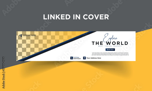 Modern LinkedIn Cover Design Template for Travel Agency Promotion