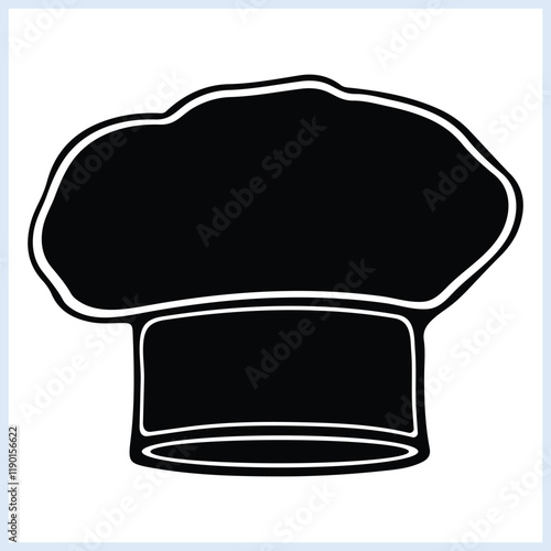 Chef hat silhouette, Chef cap vector Illustration