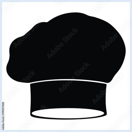 Chef hat silhouette, Chef cap vector Illustration