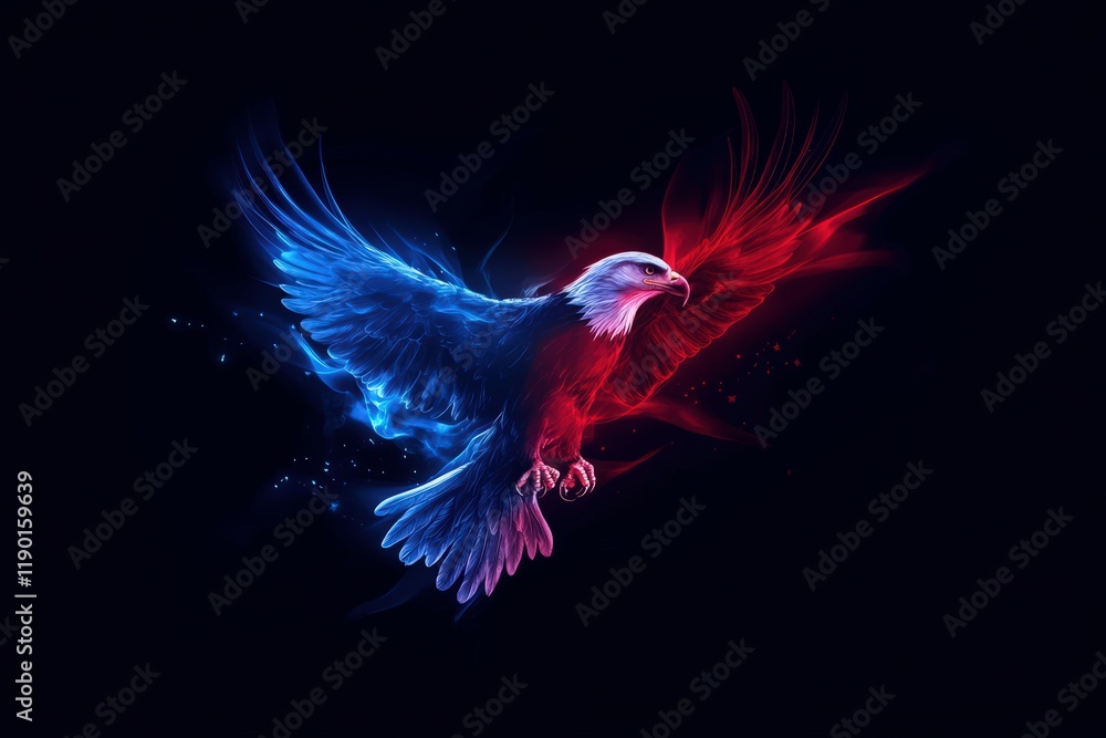 Obraz premium eagle and background flag USA