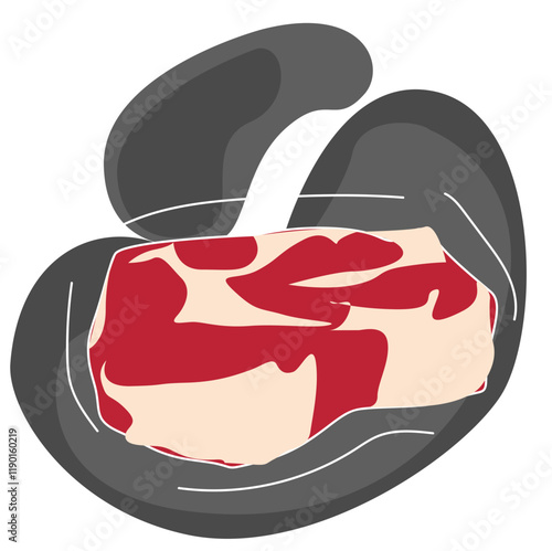 Meat steak vector illustration.  raw fresh pork or beef chop