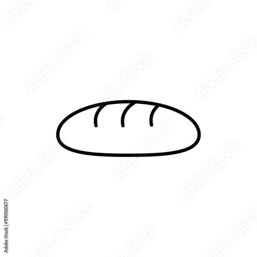Bread loaf icon Outline thin set
