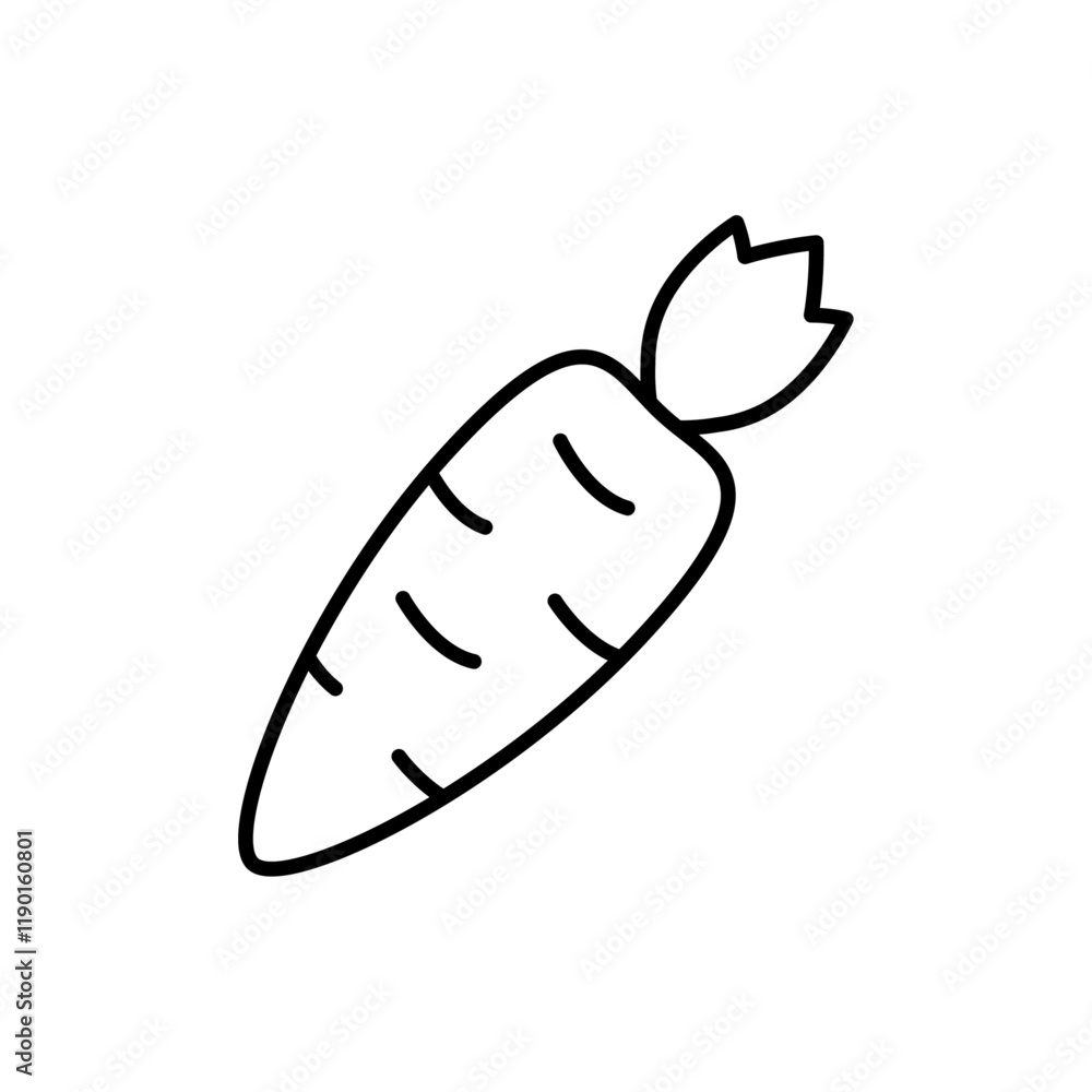 Carrot icon Outline thin set Carrot icon Outline thin set
