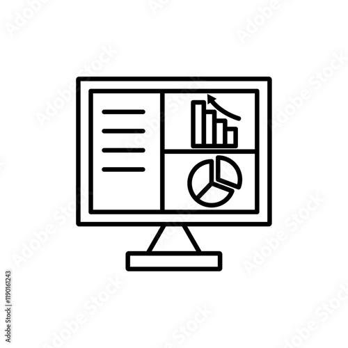 Dashboard icon Outline thin set