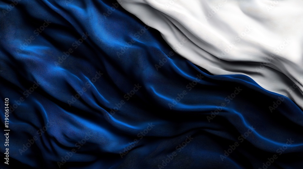 Fototapeta premium Abstract Blue and White Drapery: A Study in Texture and Light
