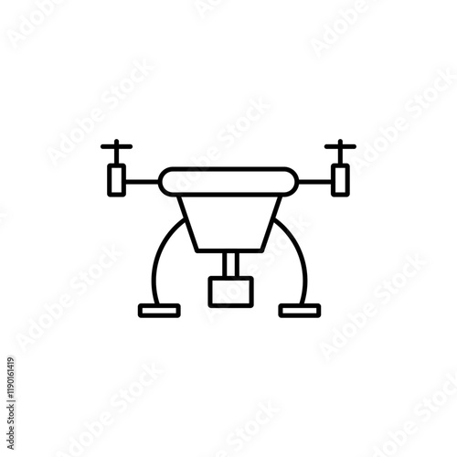 Drone icon Outline thin set