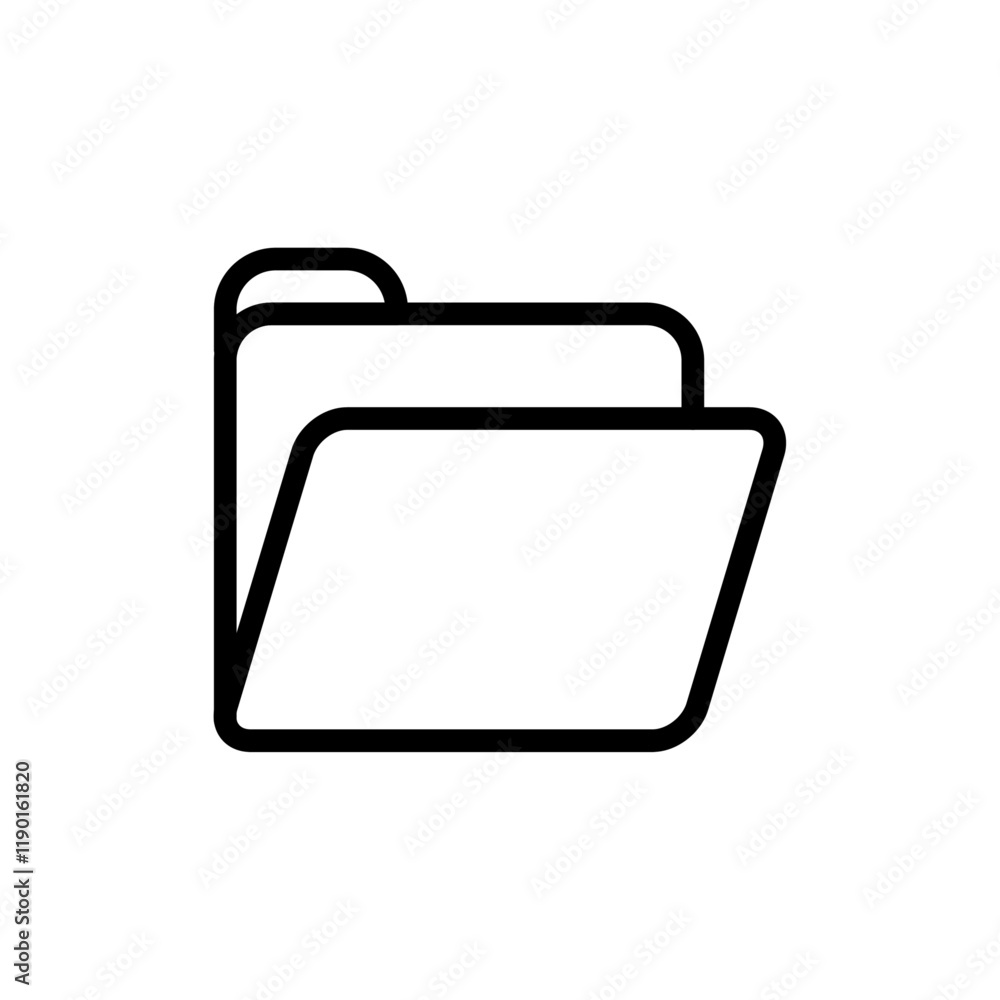 Folder icon Outline thin set Folder icon Outline thin set