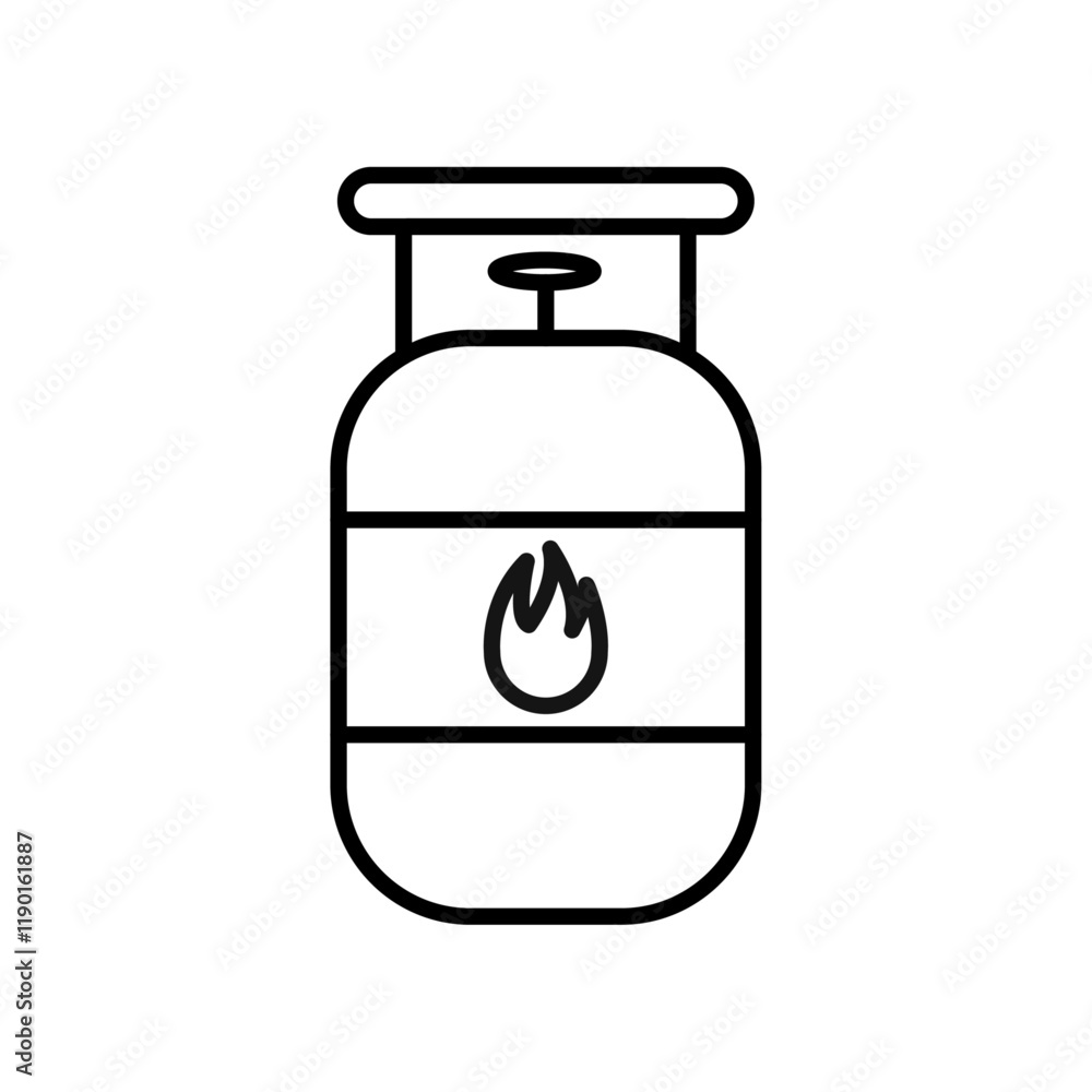 Gas cylinders icon Outline thin set