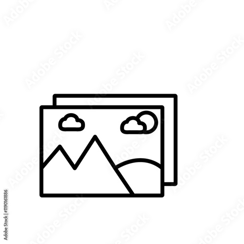 Wallpaper Mural Gallery icon Outline thin set Torontodigital.ca