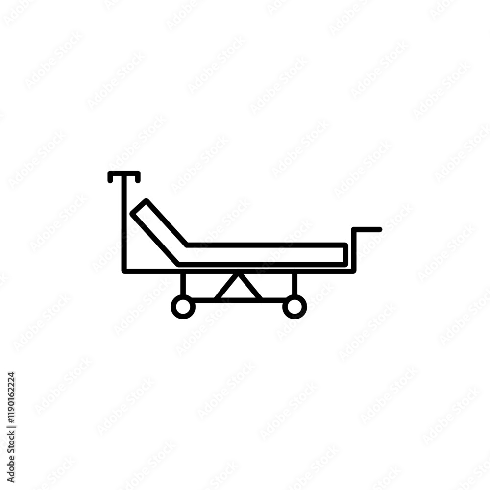 Hospital bed icon Outline thin set Hospital bed icon Outline thin set