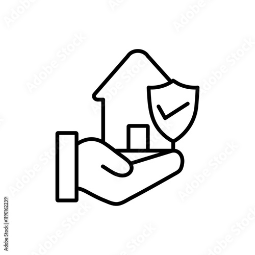 Home insurance icon Outline thin set