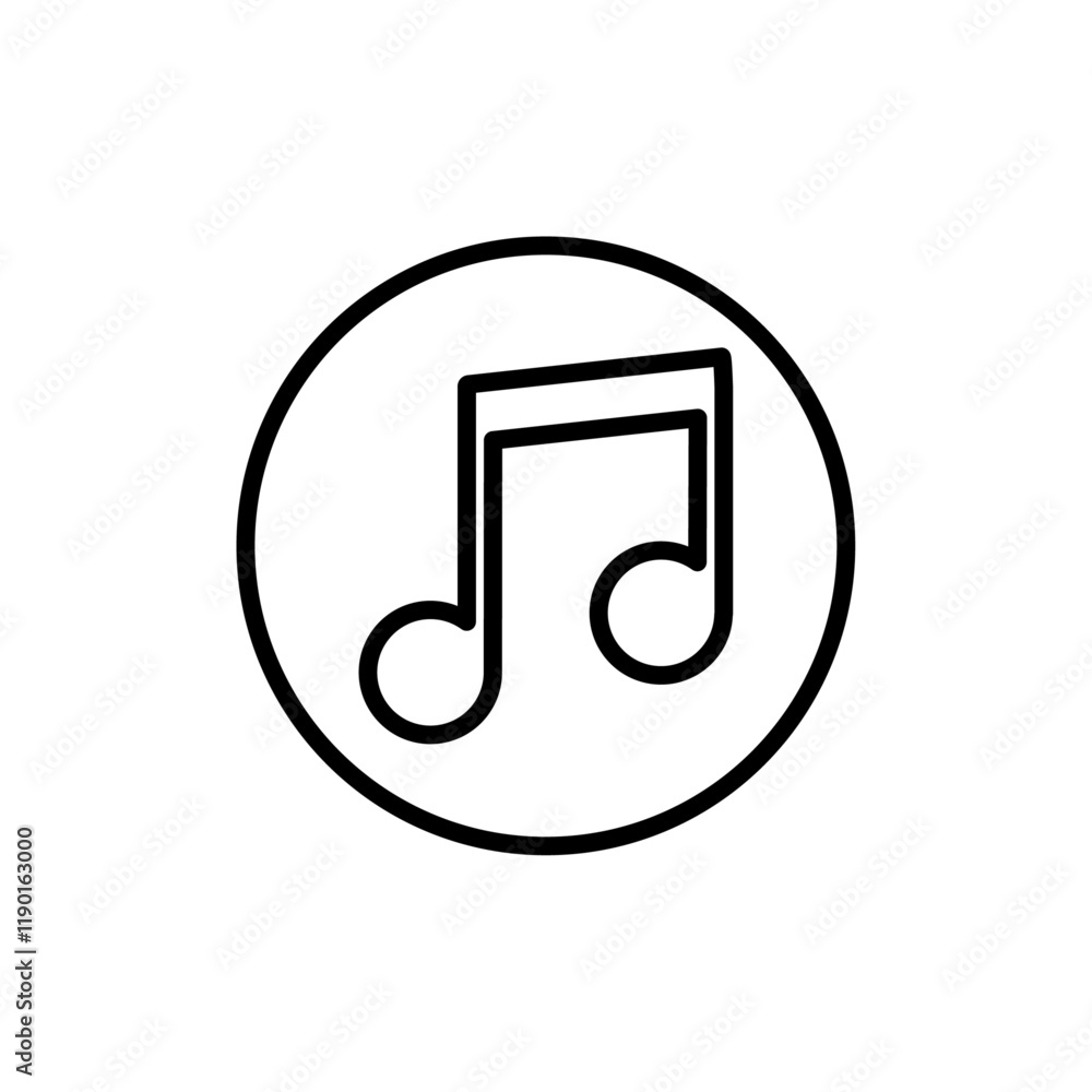 Music note icon Outline thin set Music note icon Outline thin set