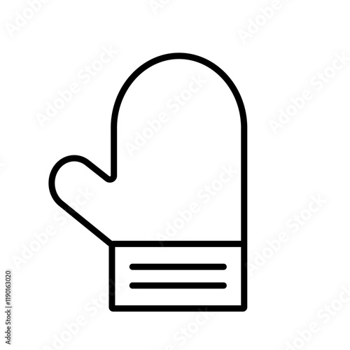 Oven mitt icon Outline thin set
