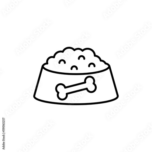Pet food icon Outline thin set