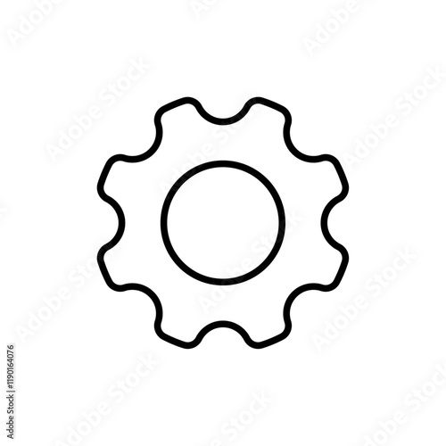 Settings gear icon Outline thin set