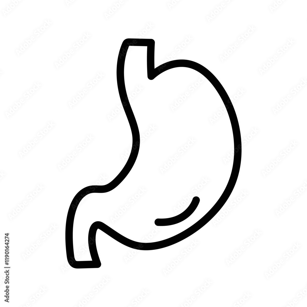 Stomach icon Outline thin set Stomach icon Outline thin set