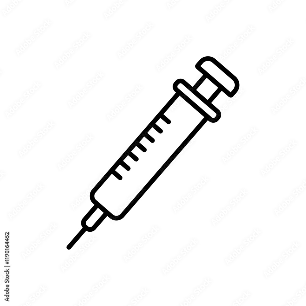 Syringe injection icon Outline thin set Syringe injection icon Outline thin set