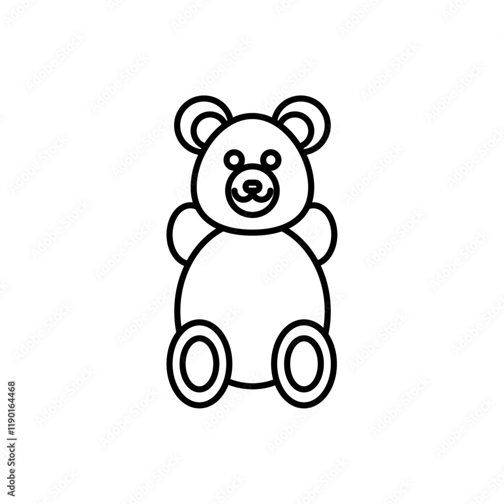 Obraz premium Teddy bear icon Outline thin set