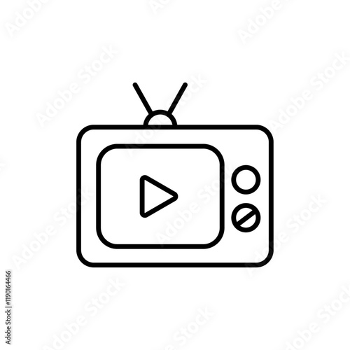 Television icon Outline thin set