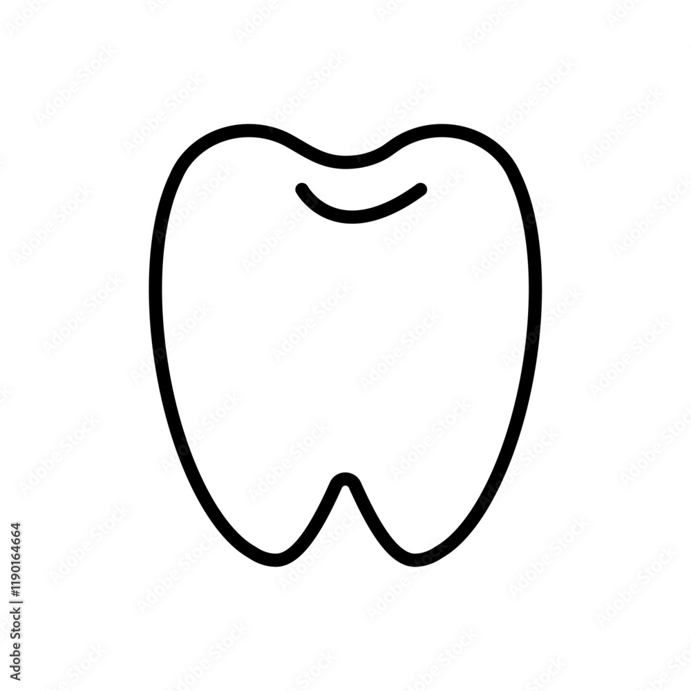 Tooth icon Outline thin set Tooth icon Outline thin set