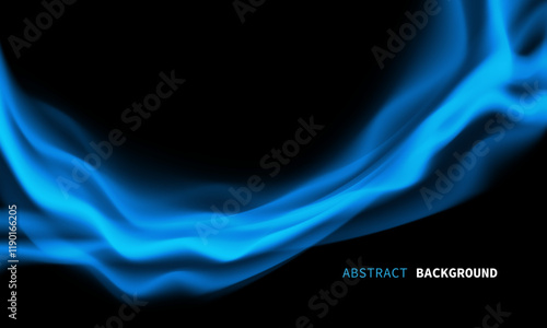 Abstract blue tone smoke on black design modern luxury background vector