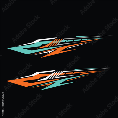 car body livery background decal design vector.