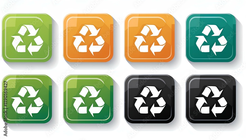 recycle icon. vector set of recycle icons. recycle icon. vector set of recycle icons.