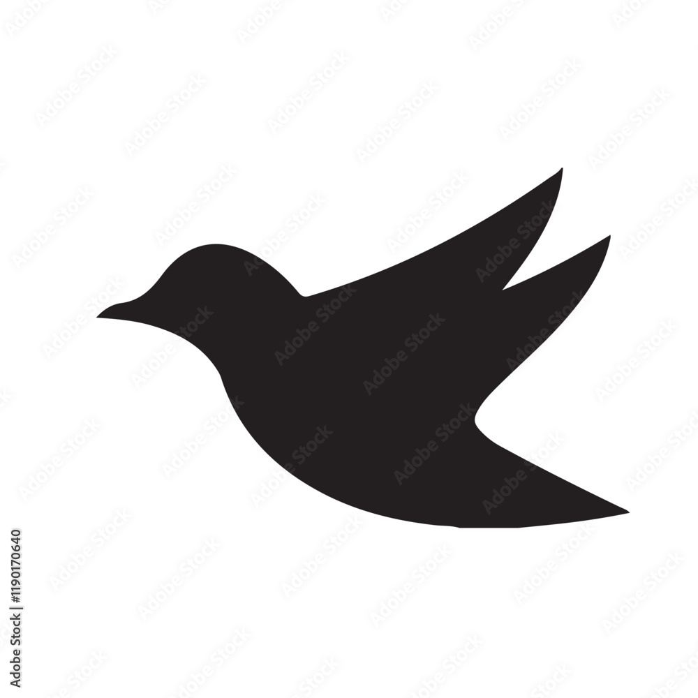 Bird vector black silhouette of bird with wings,Vector Illustration Bird vector black silhouette of bird with wings,Vector Illustration