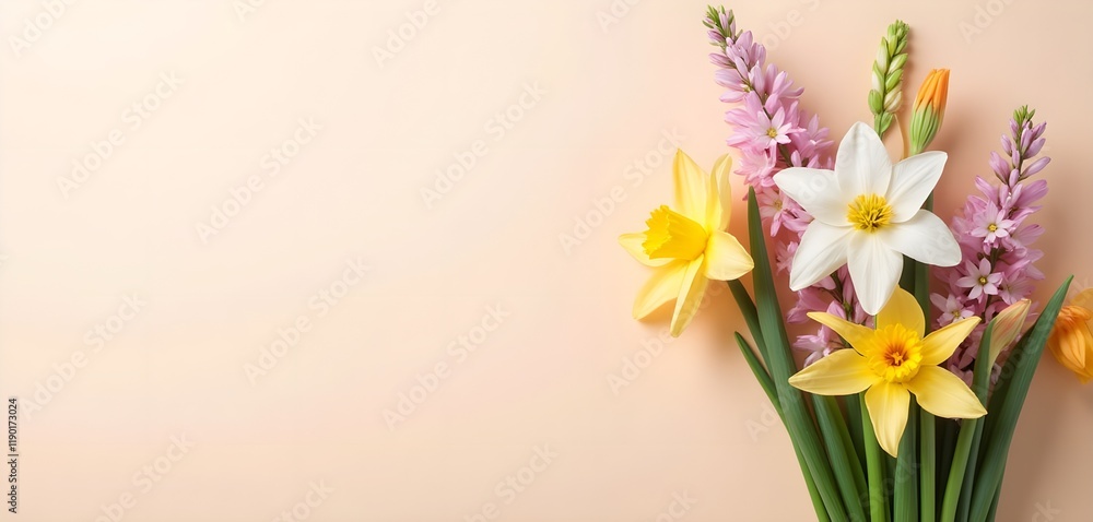 Bright Spring Bouquet of Daffodils and Hyacinths Bright Spring Bouquet of Daffodils and Hyacinths