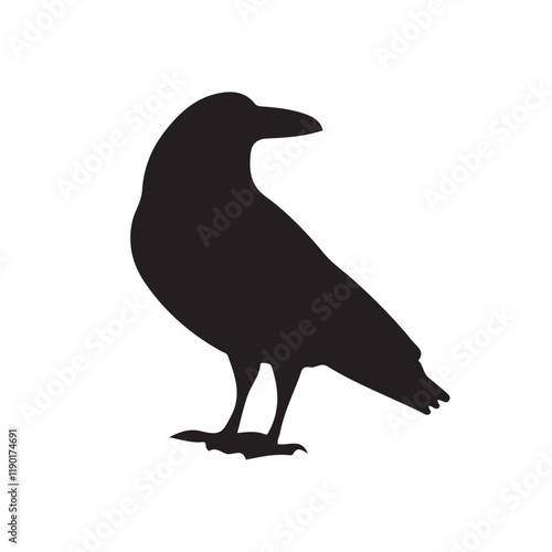 Crow raven bird vector silhouette. Vector Illustration eps 10