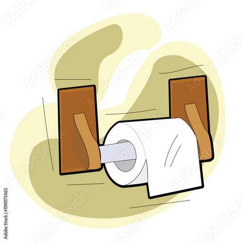 Toilet paper.White roll of toilet paper. Hank of paper for toilet.