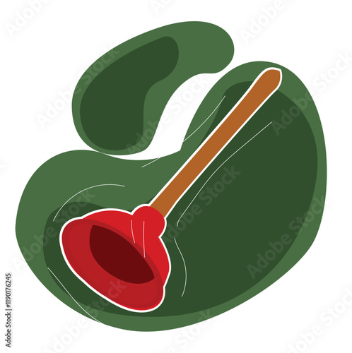 Toilet plunger icon.Toilet plunger bathroom equipment flat icon