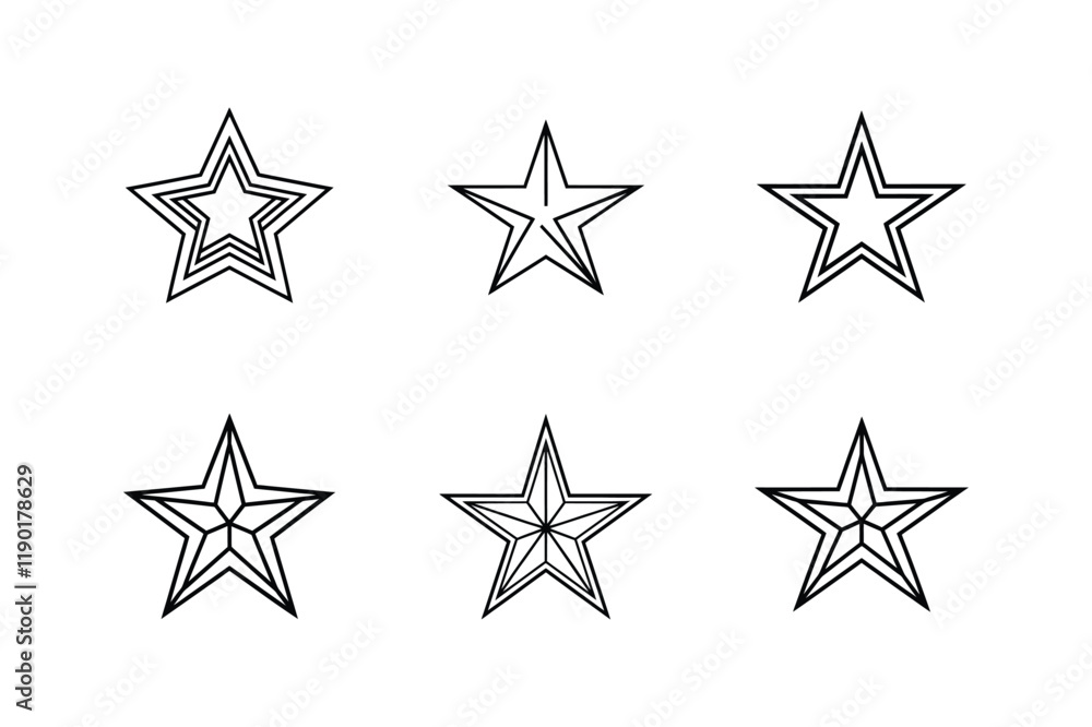 Fototapeta premium star line art vector illustration
